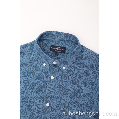 Tailored Fit Goedkope Blauwe Zomer Casual Shirts